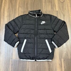Nike Youth Boy's Black Reflective Graphic Full Zip Winter Jackets Sizes XS/4T
